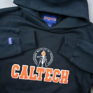 Vintage Jansport Caltech University Mens S Hoodie Sweatshirt Embroidered Black